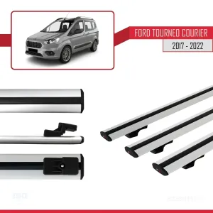 Ford Tourneo Courier 2017-2022 Arası ile uyumlu Basic Model Ara Atkı Tavan Barı GRİ 3 ADET thumb 3