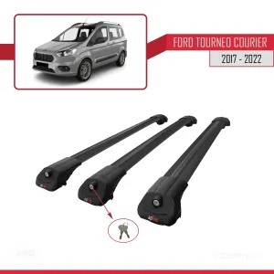 Ford Tourneo Courier 2017-2022 Arası ile uyumlu ACE-1 Ara Atkı Tavan Barı SİYAH 3 ADET BAR thumb 4