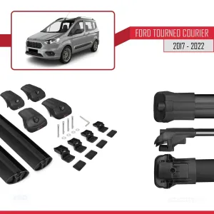 Tourneo Courier 2017-2022 Arası ile uyumlu ACE-1 Ara Atkı Tavan Barı SİYAH - Görsel 5