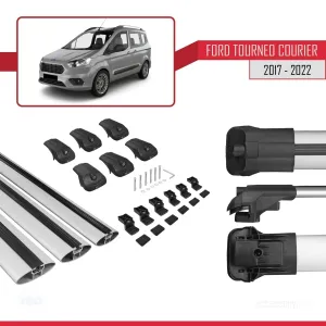 Ford Tourneo Courier 2017-2022 Arası ile uyumlu ACE-1 Ara Atkı Tavan Barı GRİ 3 ADET BAR thumb 5