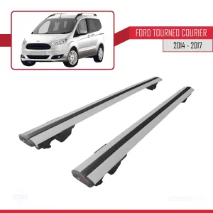Ford Tourneo Courier 2014-2017 Arası ile uyumlu HOOK Model Anahtar Kilitli Ara Atkı Tavan Barı GRİ thumb 4