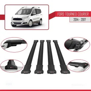 Tourneo Courier 2014-2017 Arası ile uyumlu FLY Model Ara Atkı Tavan Barı SİYAH 4 ADET BAR - Görsel 5