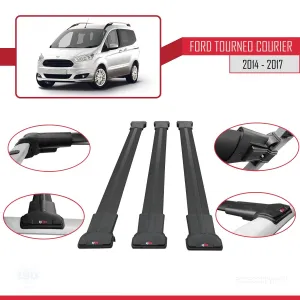 Tourneo Courier 2014-2017 Arası ile uyumlu FLY Model Ara Atkı Tavan Barı SİYAH 3 ADET BAR - Görsel 5