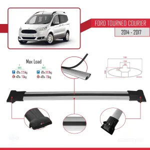Ford Tourneo Courier B460 2014-2017 Arası ile uyumlu FLY Model Ara Atkı Tavan Barı GRİ 3 ADET BAR - Görsel 4