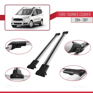 Ford Tourneo Courier B460 2014-2017 Arası ile uyumlu FLY Model Ara Atkı Tavan Barı GRİ - Görsel 5