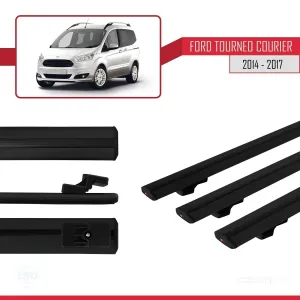 Ford Tourneo Courier B460 2014-2017 Arası ile uyumlu Basic Model Ara Atkı Tavan Barı SİYAH 3 ADET - Görsel 3