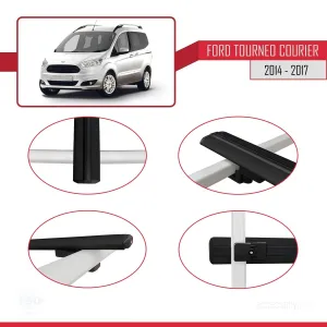 Ford Tourneo Courier B460 2014-2017 Arası ile uyumlu Basic Model Ara Atkı Tavan Barı SİYAH 3 ADET - Görsel 4