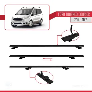 Ford Tourneo Courier B460 2014-2017 Arası ile uyumlu Basic Model Ara Atkı Tavan Barı SİYAH 3 ADET - Görsel 5