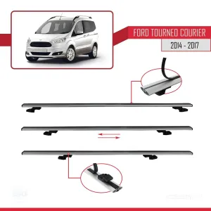 Ford Tourneo Courier 2014-2017 Arası ile uyumlu Basic Model Ara Atkı Tavan Barı GRİ 3 ADET thumb 5