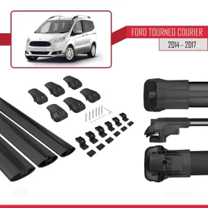 Ford Tourneo Courier 2014-2017 Arası ile uyumlu ACE-1 Ara Atkı Tavan Barı SİYAH 3 ADET BAR thumb 5