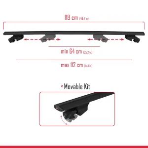 S-Max 2015 ve Sonrası ile uyumlu HOOK Model Anahtar Kilitli Ara Atkı Tavan Barı SİYAH - Görsel 3