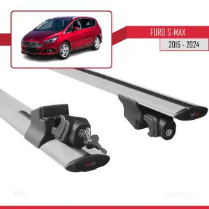 Ford S-Max 2015 ve Sonrası ile uyumlu HOOK Model Anahtar Kilitli Ara Atkı Tavan Barı GRİ thumb 5