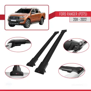 Ford Ranger 2011-2022 Arası ile Uyumlu FLY Model Ara Atkı Tavan Barı SİYAH thumb 5