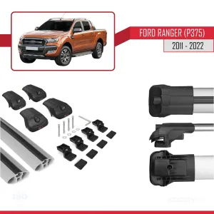 Ford Ranger P375/T6/P375 FL/T7/P375 FL2/T8 2011-2022 Arası ile uyumlu ACE-1 Ara Atkı Tavan Barı GRİ - Görsel 5