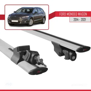 Ford Mondeo SW / Estate 2014-2021 Arası ile uyumlu HOOK Model Anahtar Kilitli Ara Atkı Tavan Barı GRİ thumb 5