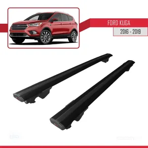 Ford Kuga 2016-2019 Arası ile uyumlu HOOK Model Anahtar Kilitli Ara Atkı Tavan Barı SİYAH - Görsel 4