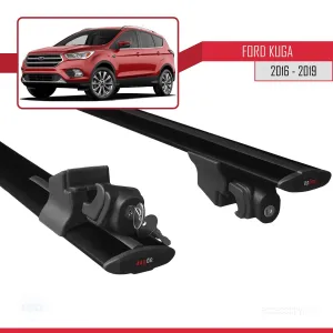 Ford Kuga 2016-2019 Arası ile uyumlu HOOK Model Anahtar Kilitli Ara Atkı Tavan Barı SİYAH - Görsel 5