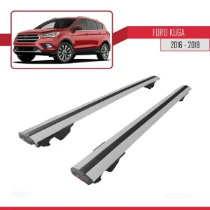 Ford Kuga 2016-2019 Arası ile uyumlu HOOK Model Anahtar Kilitli Ara Atkı Tavan Barı GRİ - Görsel 4
