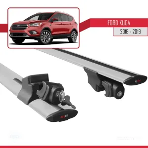 Ford Kuga 2016-2019 Arası ile uyumlu HOOK Model Anahtar Kilitli Ara Atkı Tavan Barı GRİ - Görsel 5