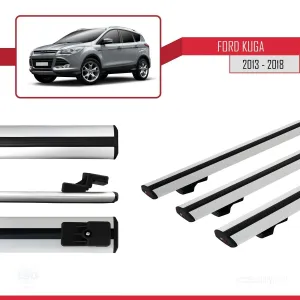 Ford Kuga 2013-2018 Arası ile uyumlu Basic Model Ara Atkı Tavan Barı GRİ 3 ADET - Görsel 3