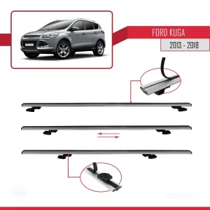 Ford Kuga 2013-2018 Arası ile uyumlu Basic Model Ara Atkı Tavan Barı GRİ 3 ADET - Görsel 5