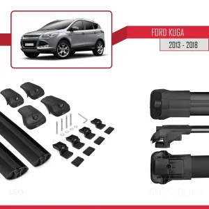 Ford Kuga 2013-2018 Arası ile uyumlu ACE-1 Ara Atkı Tavan Barı SİYAH thumb 5