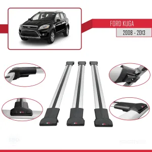 Ford Kuga 2008-2013 Arası ile Uyumlu FLY Model Ara Atkı Tavan Barı GRİ 3 ADET BAR - Görsel 5