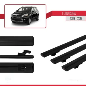 Ford Kuga 2008-2013 Arası ile uyumlu Basic Model Ara Atkı Tavan Barı SİYAH 3 ADET thumb 3