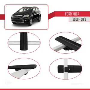 Ford Kuga 2008-2013 Arası ile uyumlu Basic Model Ara Atkı Tavan Barı SİYAH 3 ADET thumb 4