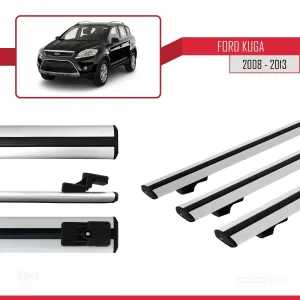 Ford Kuga 2008-2013 Arası ile uyumlu Basic Model Ara Atkı Tavan Barı GRİ 3 ADET thumb 3