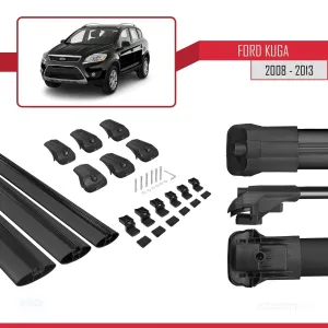 Ford Kuga 2008-2013 Arası ile uyumlu ACE-1 Ara Atkı Tavan Barı SİYAH 3 ADET BAR thumb 5