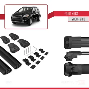 Ford Kuga 2008-2013 Arası ile uyumlu ACE-1 Ara Atkı Tavan Barı SİYAH thumb 5