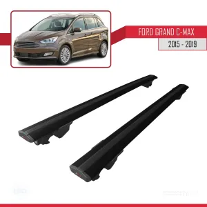 Ford Grand C-Max 2015-2019 Arası ile uyumlu HOOK Model Anahtar Kilitli Ara Atkı Tavan Barı SİYAH thumb 4