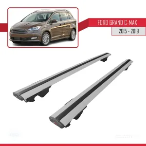 Ford Grand C-Max 2015-2019 Arası ile uyumlu HOOK Model Anahtar Kilitli Ara Atkı Tavan Barı GRİ thumb 4