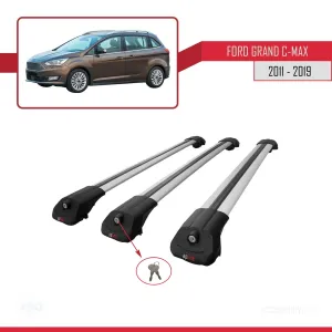 Ford Grand C-Max 2011-2019 Arası ile uyumlu ACE-1 Ara Atkı Tavan Barı GRİ 3 ADET BAR thumb 4