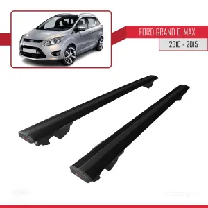 Ford Grand C-Max 2010-2015 Arası ile uyumlu HOOK Model Anahtar Kilitli Ara Atkı Tavan Barı SİYAH thumb 4