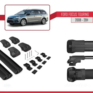 Ford Focus TOURİNG 2008-2011 Arası ile uyumlu ACE-1 Ara Atkı Tavan Barı SİYAH - Görsel 5