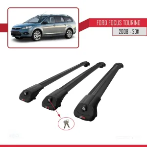 Ford Focus TOURING 2008-2011 Arası ile uyumlu ACE-1 Ara Atkı Tavan Barı SİYAH 3 ADET BAR thumb 4
