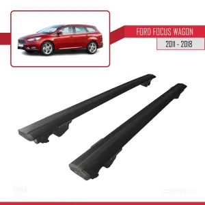 Ford Focus SW / Estate 2011-2018 Arası ile uyumlu HOOK Model Anahtar Kilitli Ara Atkı Tavan Barı SİYAH thumb 4