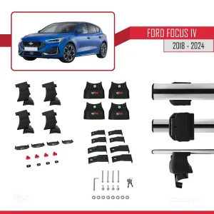 Ford Focus IV 2018 ve Sonrası ile uyumlu ACE-4 Ara Atkı Tavan Barı GRİ - Görsel 5
