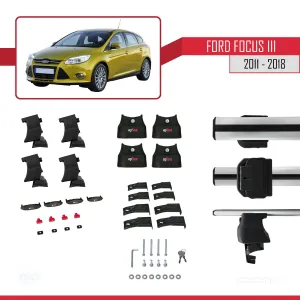 Ford Focus III 2011-2018 Arası ile uyumlu ACE-4 Ara Atkı Tavan Barı GRİ - Görsel 4