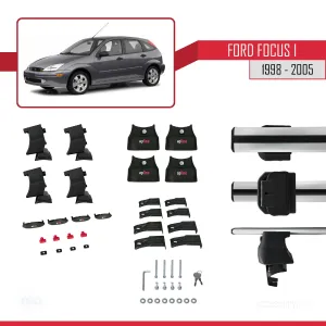Ford Focus C170 I 1998-2004 Arası ile uyumlu ACE-4 Ara Atkı Tavan Barı GRİ - Görsel 4