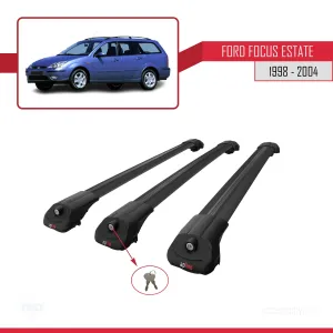 Ford Focus Estate C170 1998-2004 Arası ile uyumlu ACE-1 Ara Atkı Tavan Barı SİYAH 3 ADET BAR thumb 4