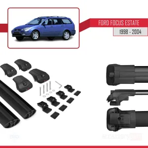 Ford Focus Estate C170 1998-2004 Arası ile uyumlu ACE-1 Ara Atkı Tavan Barı SİYAH thumb 5