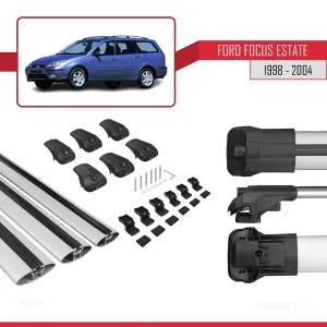 Ford Focus Estate C170 1998-2004 Arası ile uyumlu ACE-1 Ara Atkı Tavan Barı GRİ 3 ADET BAR thumb 5