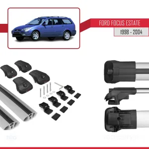Ford Focus Estate C170 1998-2004 Arası ile uyumlu ACE-1 Ara Atkı Tavan Barı GRİ thumb 5