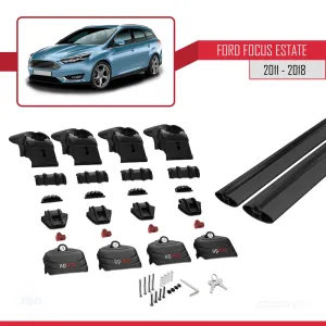 Ford Focus ESTATE (C346) 2011-2018 Arası ile uyumlu ACE-2 Ara Atkı Tavan Barı SİYAH - Görsel 5