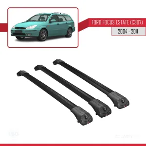 Ford Focus Estate (C307) 2004-2011 Arası ile uyumlu ACE-1 Ara Atkı Tavan Barı SİYAH 3 ADET BAR thumb 3