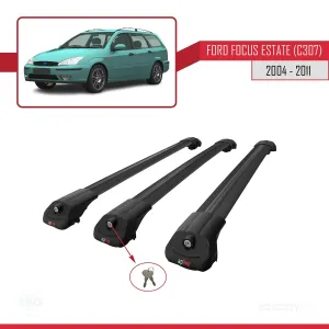Ford Focus Estate (C307) 2004-2011 Arası ile uyumlu ACE-1 Ara Atkı Tavan Barı SİYAH 3 ADET BAR thumb 4