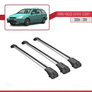 Ford Focus Estate (C307) 2004-2011 Arası ile uyumlu ACE-1 Ara Atkı Tavan Barı GRİ 3 ADET BAR thumb 3